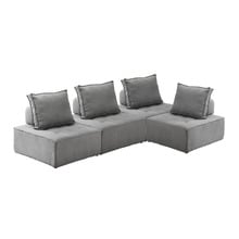 Elga Upholstered Armless Lounge Chairs (Set of 4)